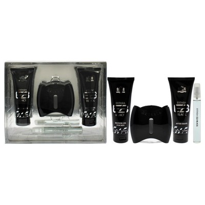 Prestige Extasia Black by New Brand for Men - 4 Pc Gift Set 3.3oz EDT Spray, ...