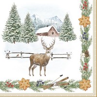 20Er Pack Servietten White Forest Winterwald 33X33Cm Papier Easy Life