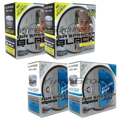 Air Spencer Cartridge 2x Lemon Squash, 2x Marine Squash Scent Car Air Freshener