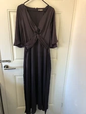 h&m purple v neck satin dress size S Worn Once