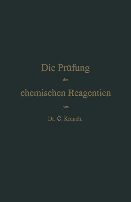 Die Prüfung Der Chemischen Reagentien Auf Reinheit | Buch |