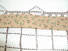 Christmas Ribbon Lot of 6 Holly Berries Leaves Tan 1-3/8 x 6 Yards Per Roll