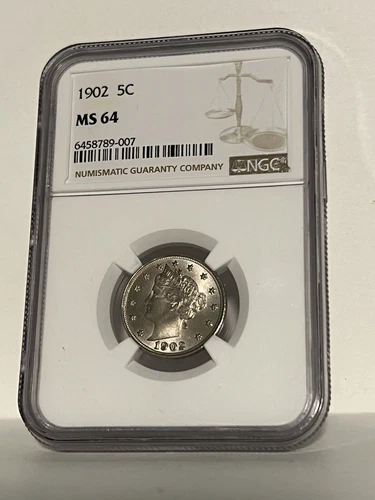 1902 5c Liberty Head - NGC MS64