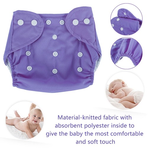 7PCS Baby Nappy Reusable Cloth Washable Adjustable Wrap Pocket Diaper Popper EDS - Picture 3 of 9