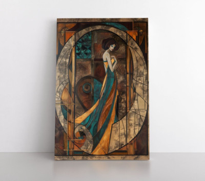 1920's Woman Art Deco Style Vintage Wall Art Print on Canvas | Elegant ...