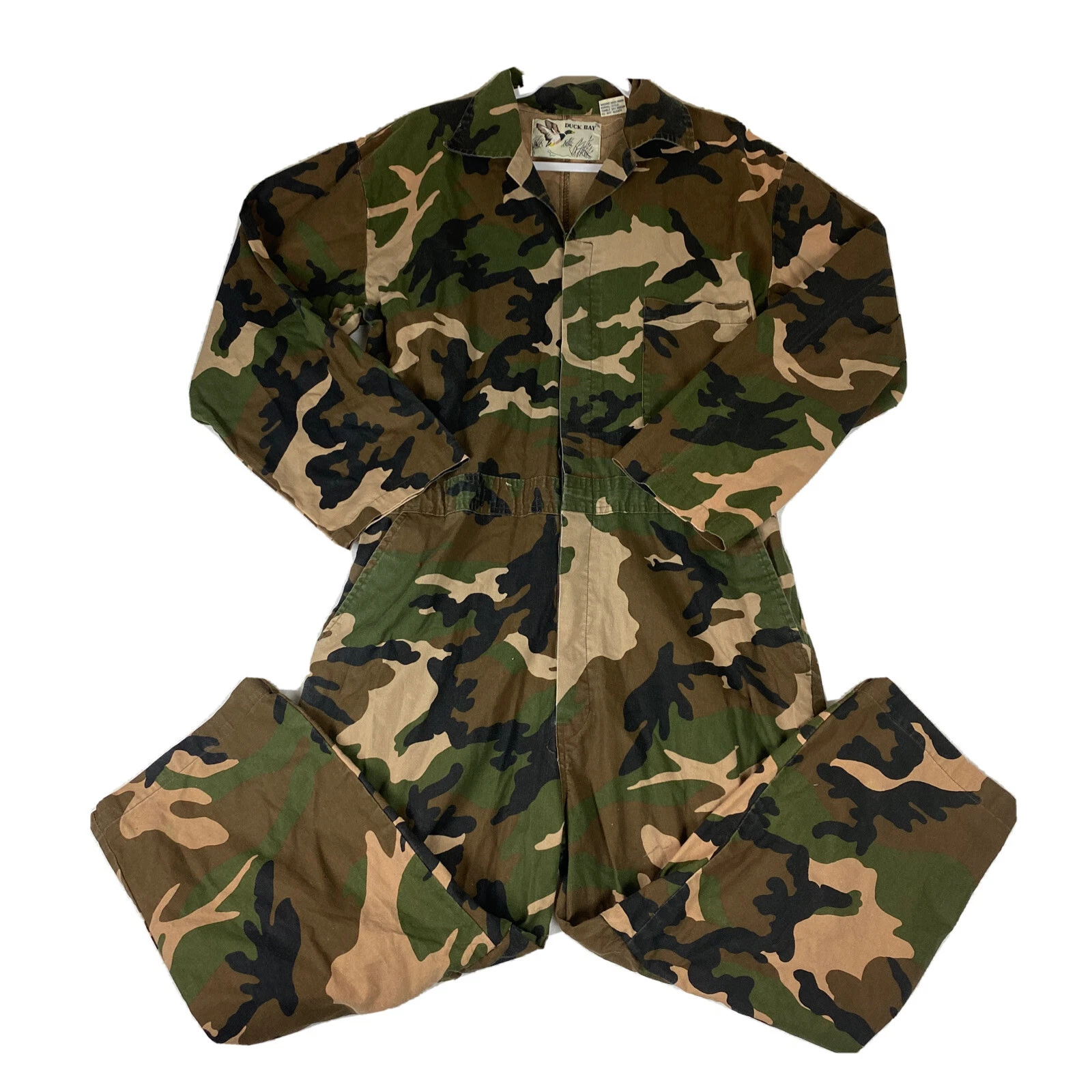 EUC Vintage Duck Bay Camo Overalls Hunting Outdoor Men’s Size M Lightweight