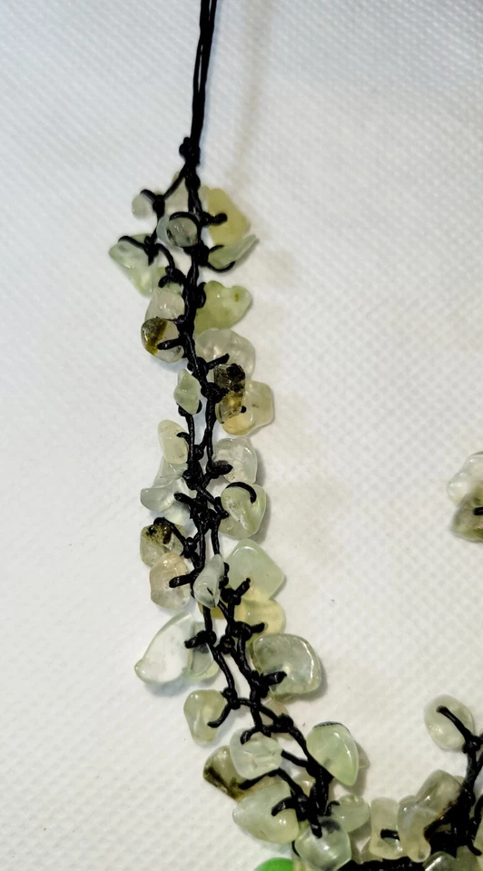 Зеленый/золотой дракон вены агат ожерелье с пренит натуральные драгоценные камни/нефрит бусины - Изображение 4 из 4