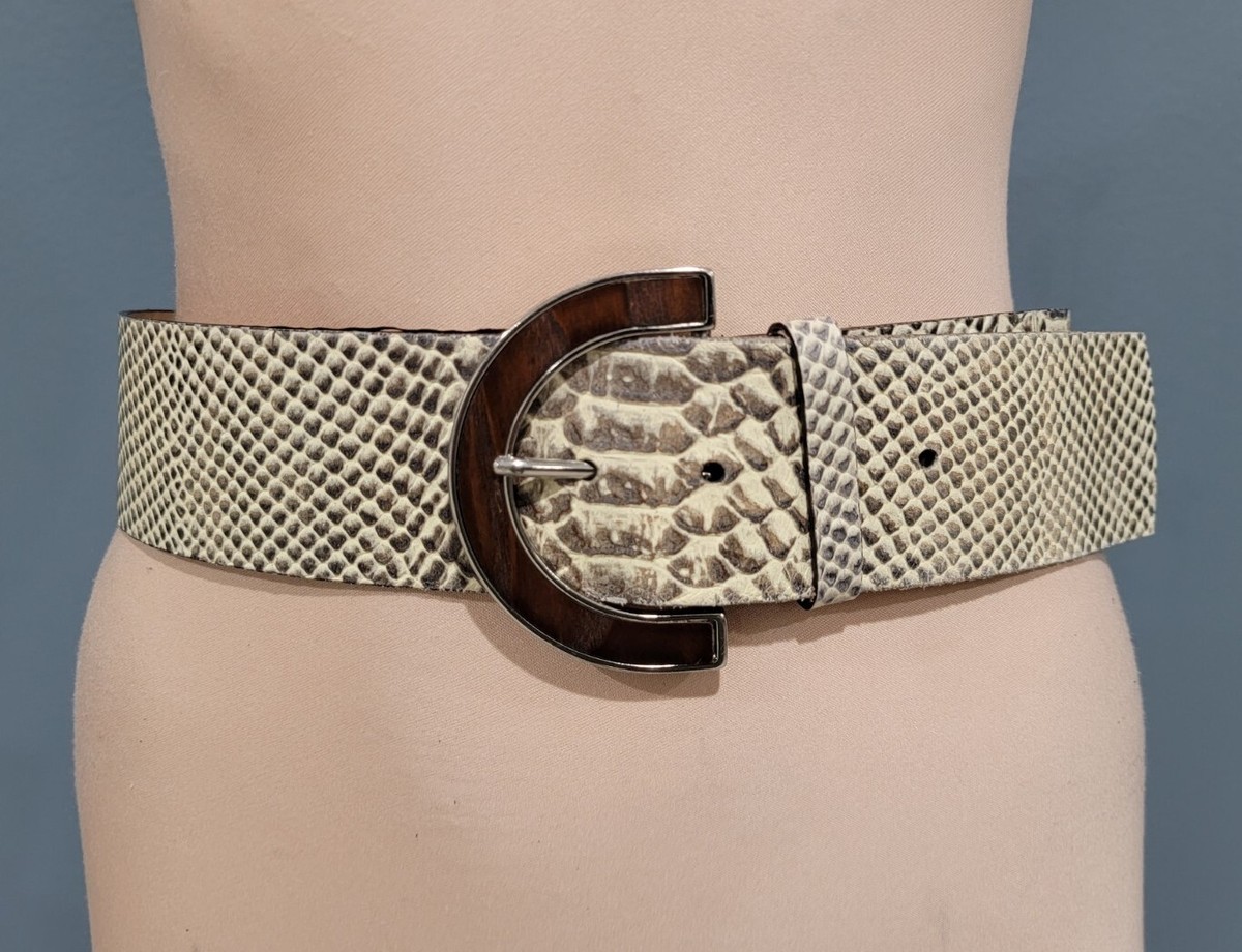 BANANA REPUBLIC Neutral Snake Print 2-1/8 display picture 1