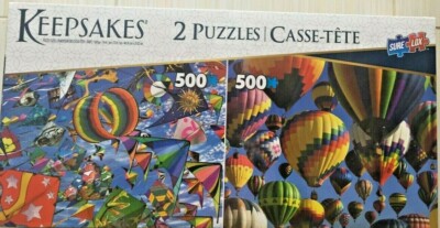 Set of 2 Keepsakes 500 Piece Jigsaw Puzzles | Balloons / Kites NEW SEALED 