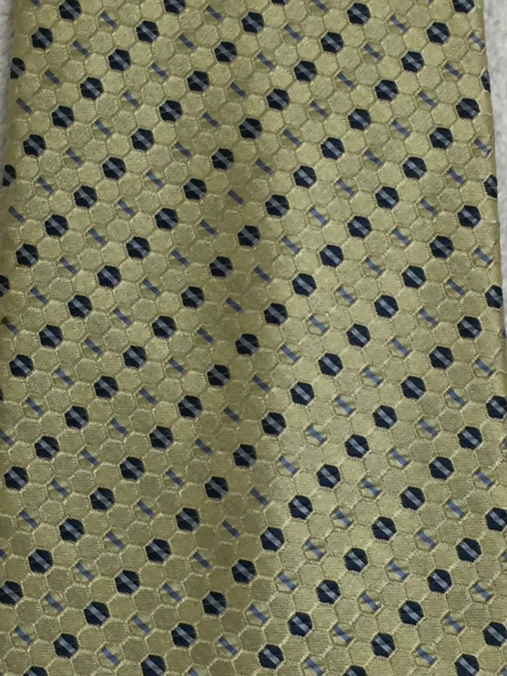 JONES НЬЮ-ЙОРК МУЖСКОЙ ГАЛСТУК ЖЕЛТЫЙ С СЕРЫЙ СИНИЙ 4 X 60 - Изображение 3 из 4