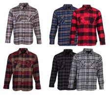 Men's Shirt Flannel Casual Button-Down Shirts Long Sleeve Cotton Shirt