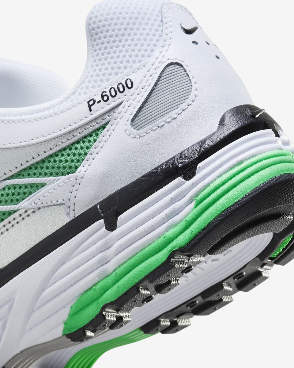 Nike P-6000 CD6404-104 NIB men’s sz 8 women’s 9.5 white/black/metalsilver/green Nike P-6000 White Metallic Silver Spring Green CD6404-104  main image 2