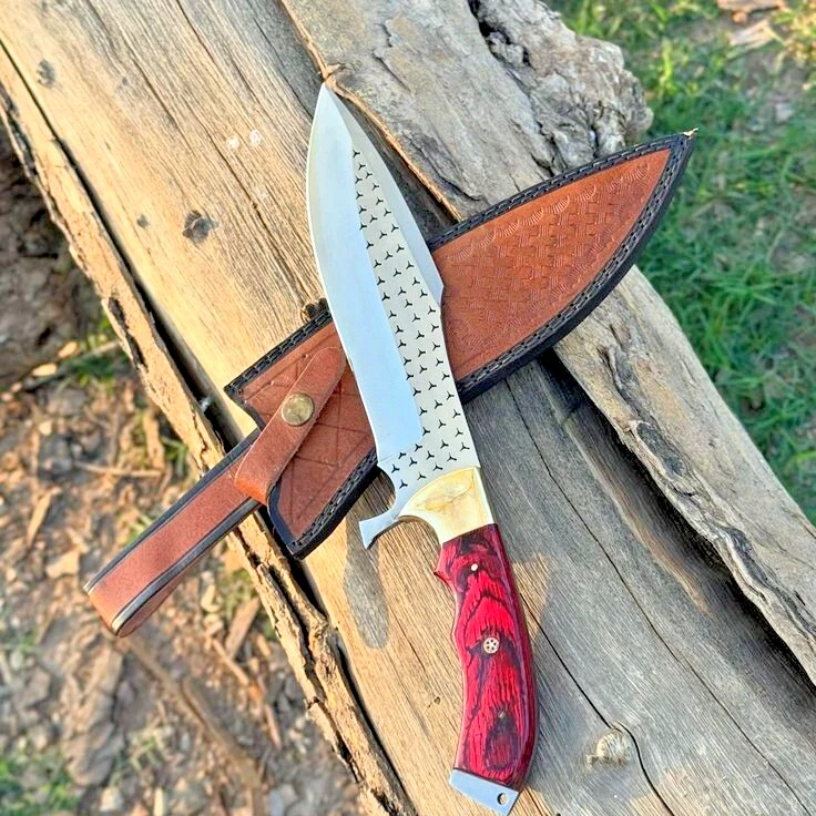 Cuchillo Bowie Full Tang de acero inoxidable hecho a mano de 16" con funda regalo de cumpleaños Foto 2 de 4