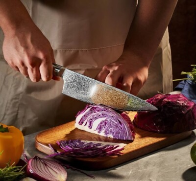 CustomMade Forged Elegance: Premium 7-Piece Damascus Steel Kitchen Knife Set
