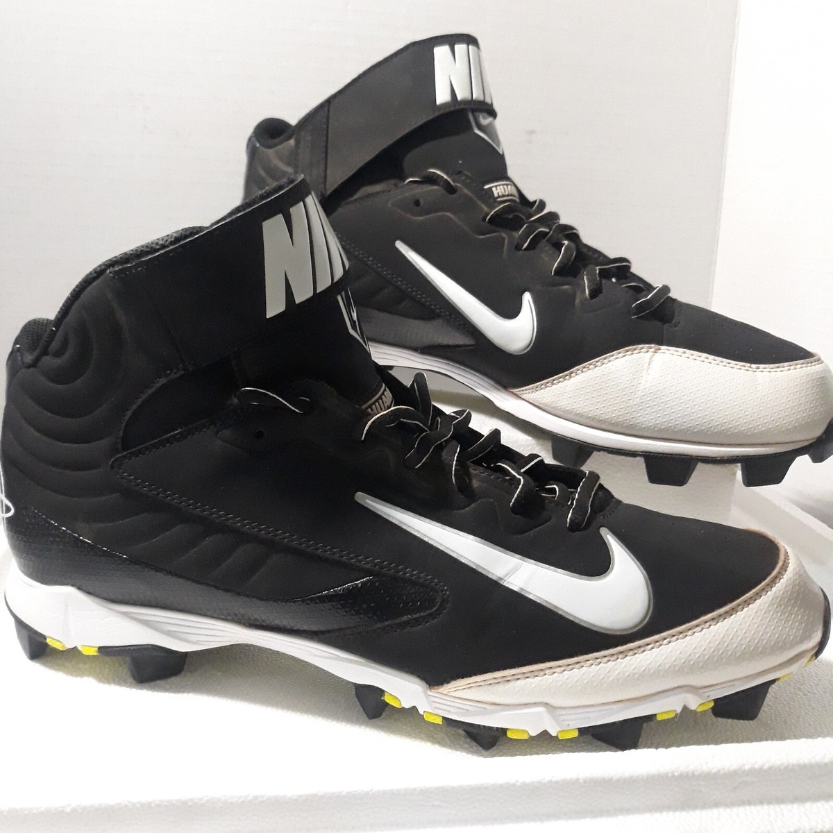 Nike Huarache Men's 13 Baseball Cleats 634526-910 Black Mids