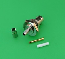  1 PACK BNC Female Bulkhead Crimp w/ O-Ring RG174/U RG316 LMR100 - USA Seller