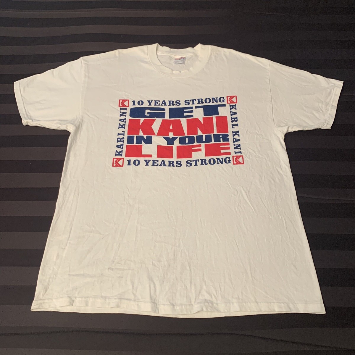 トップス 90s karl kani t shirt 92~93 hiphop Vintage Karl Kani T Shirt Size XL Get Kani in your Life 90's Hip