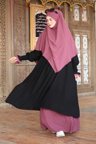 5 pcs long sleeve muslim women clothing with hijab and nekap 2025 style - Picture 28 of 30