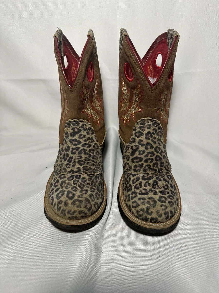 Ariat Fatbaby Leopard Print Leather Round Toe Cowgirl Boots Size 6.5