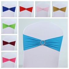 10 PCS Spandex Elastic Round Buckle Chair Sashes Wedding Party Banquet Decor