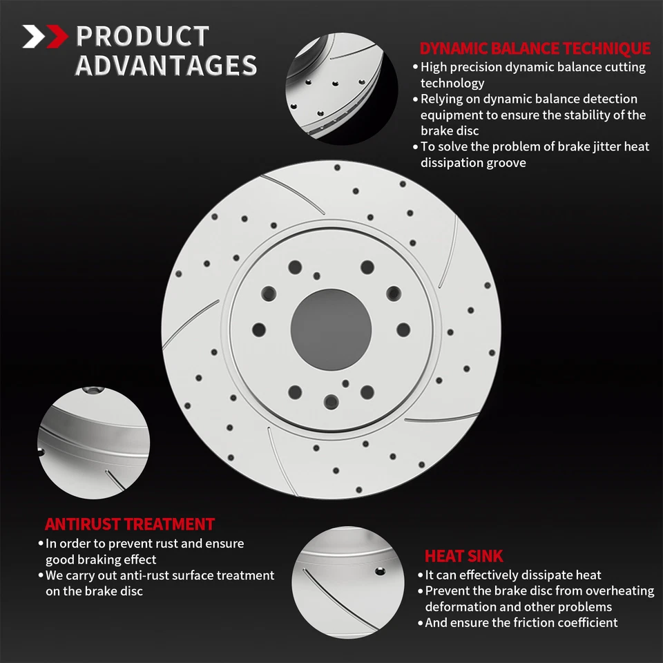 Front Drilled Brake Rotors Brakes Pads Fit Chevy SILVERADO 1500 GMC SIERRA 1500 Foto 4 de 4