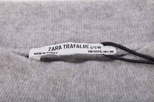 Zara women's short-sleeve light grey crewneck top - Picture 4 of 10