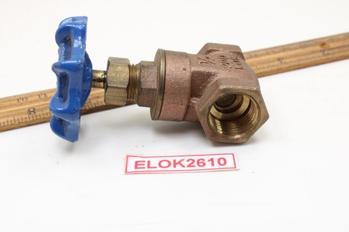 American Valve Over Seas 1/2" Brass Gate Valve Class 200 CXC WOG NIP - Picture 3 of 5