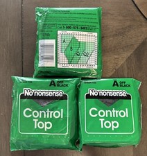 Lot Of 3 No Nonsense Control Top Off Black Sheer Toe M42 Pantyhose Size A