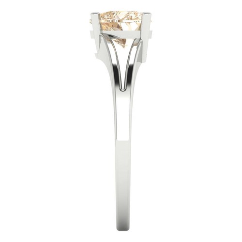 1Ct Heart Cut Natural Morganite Solitaire Engagement Ring, 14K White Gold - Picture 3 of 11