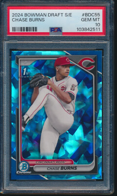 PSA 10 CHASE BURNS 1st 2024 Bowman Chrome Draft SAPPHIRE Edition 