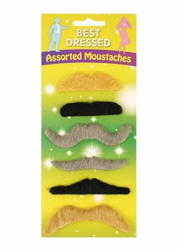 FALSE MOUSTACHES STICK ON Mexican Fancy Dress Fake Moustache Tash Tashes lot UK - Picture 4 of 7