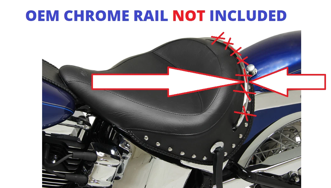 Mustang Wide Studded Motorcycle Solo Seat 05 17 Harley Softail Deluxe FLSTN