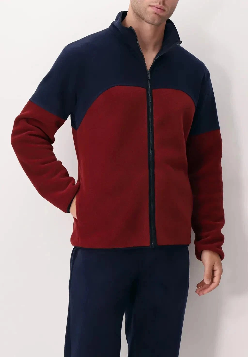 Perofil NEW Fleece Jacket with Pockets blue rosso size M