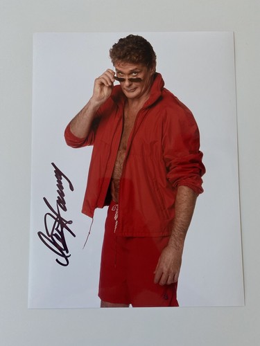 DAVID HASSELHOFF In-Person signiertes Autogramm 20x25cm Baywatch