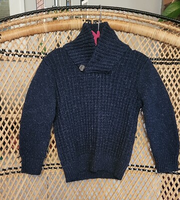 Cat Jack Navy Blue Long Sleeve Sweater Toddler Size 4T #0097 Fancy Warm  Boys