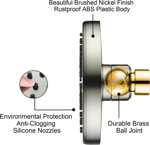 New Rain Showerhead Fixed Shower Angle Adjustable Shower Head-Brushed PSH1211 - 第 2/5 張圖片