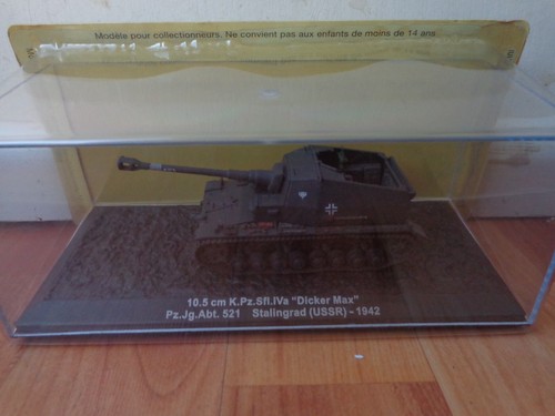 Atlas Deagostini 1/72 10.5CM K.Pz.sfl.iva Dicker Max Urss 1942 WW2 Pressofuso - Foto 2 di 2