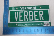 Vermont VT License Plate Tag Vanity Last Name VERBER #2