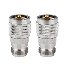 2PCS UHF PL-259 PL259 Male Plug to N Female Jack Straight RF connector adapter 
