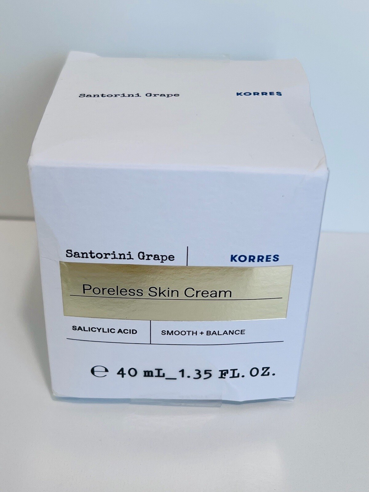 Crema para la piel Korres Santorini uva sin poros 1,35 fl oz/40 ml, sellada