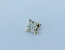 10K Gold Genuine Natural Micro Pave Diamond 0.10 ctw Kite Stud Single Earring