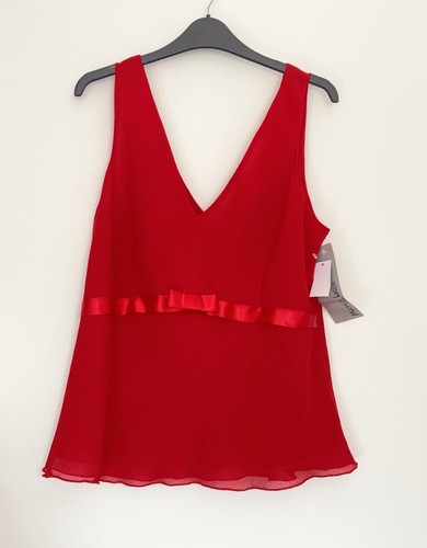 BNWT Michaela Louisa Red Sleeveless Blouse Top Size 18 - Picture 1 of 4