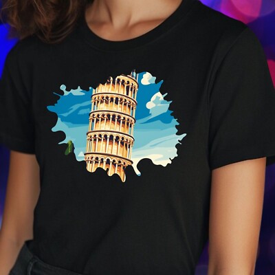 Frauen T-Shirt Pisa Turm Motiv Baumwolle Größe S bis 3XL