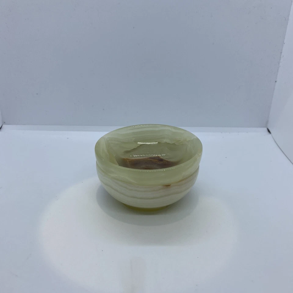 Bowl Set Of 2 Green Onyx Serving Dish 3 Inch - Image 3 of 3