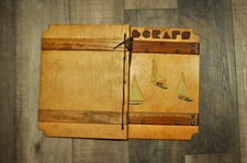 Vintage Wood Scrapbook Photo Album : Sailboat Motif