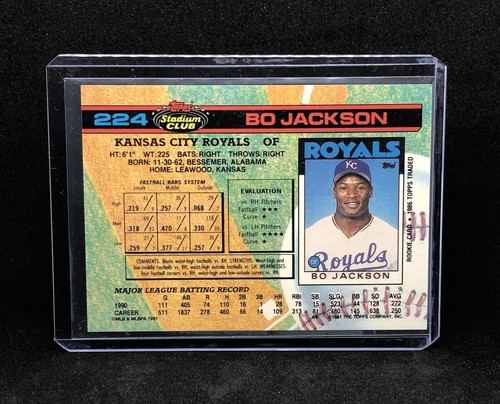 1991 Topps Stadium Club - #224 Bo Jackson - Picture 2 of 2