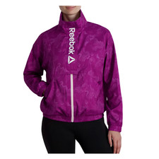 NEW Reebok Womens Mesh Lined Printed Focus Track Jacket with Front Pockets Flap