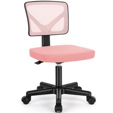 Small Desk Chair, Ergonomic Low-Back Mesh Rolling Work Swivel Chairs with Whe...
