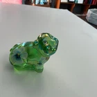 Fenton Glass Pig Painted And Signed