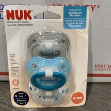 Nuk Glow in the Dark Orthodontic Pacifiers 6-18 Months - Lightning Bolts Stars